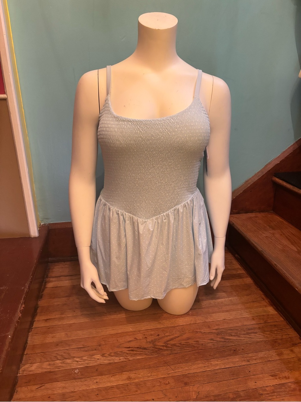 Light Blue Shimmer Chemise with Flowy Skirt